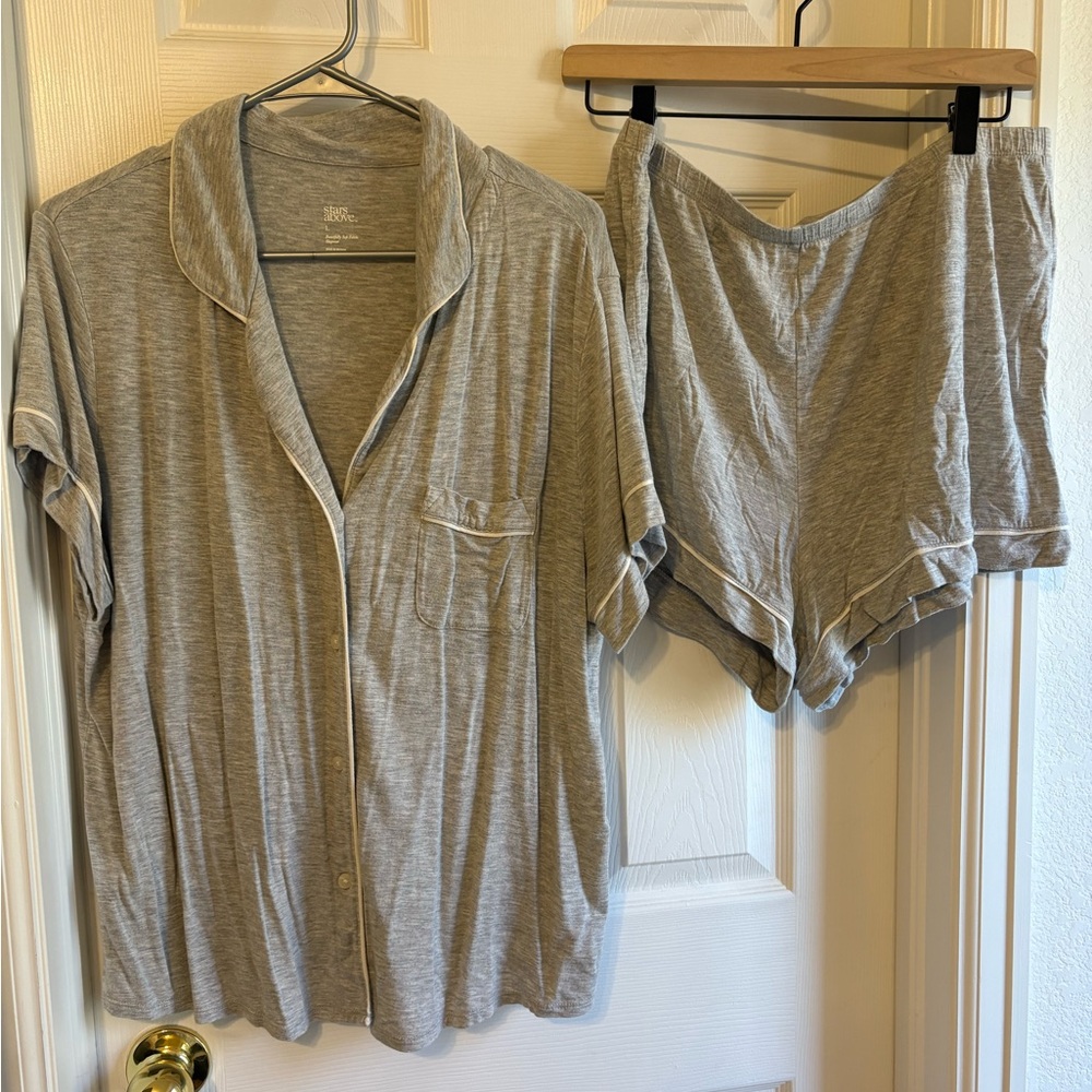 Stars Above Light Gray Pajama Set